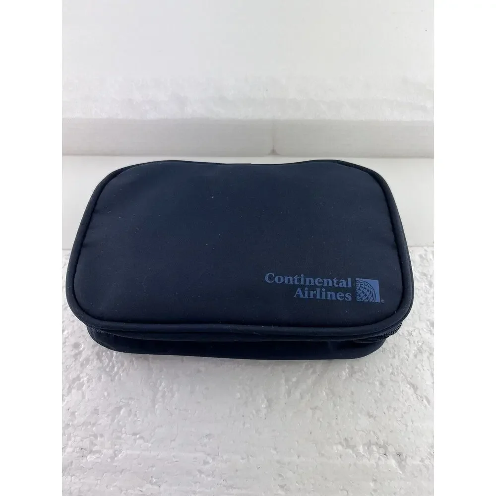 Vtg Continental‎ Airlines First Class Complimentary Amenity Kit 5 Travel Bag New